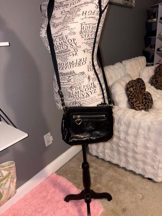 Coach Handbags - Coach Poppy Liquid Gloss Patent Leather Crossbody Bag with Heart Charm